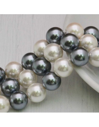 Perle Di Madreperla multicolor rotondo COL GRIGIO bianco 10 mm 40 pz per tuoi gioielli