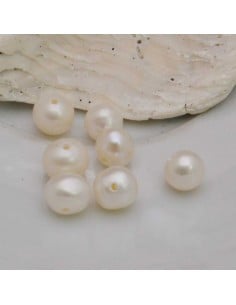 Perle di fiume tonde bianche 6 mm 4pz Gioie d'Oriente