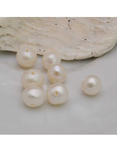 4 pz perle di fiume sfuse forma tondo 5.5 mm col bianco per tuoi gioielli