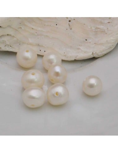 Perle di fiume tonde bianche 6 mm 4pz Gioie d'Oriente