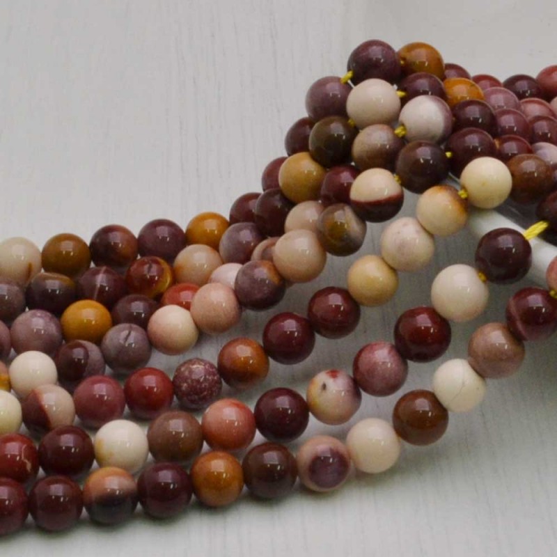 FILO DIASPRO MOKAITE NATURALE LISCIA 6 MM  65 PZ PER TUOI GIOIELLI