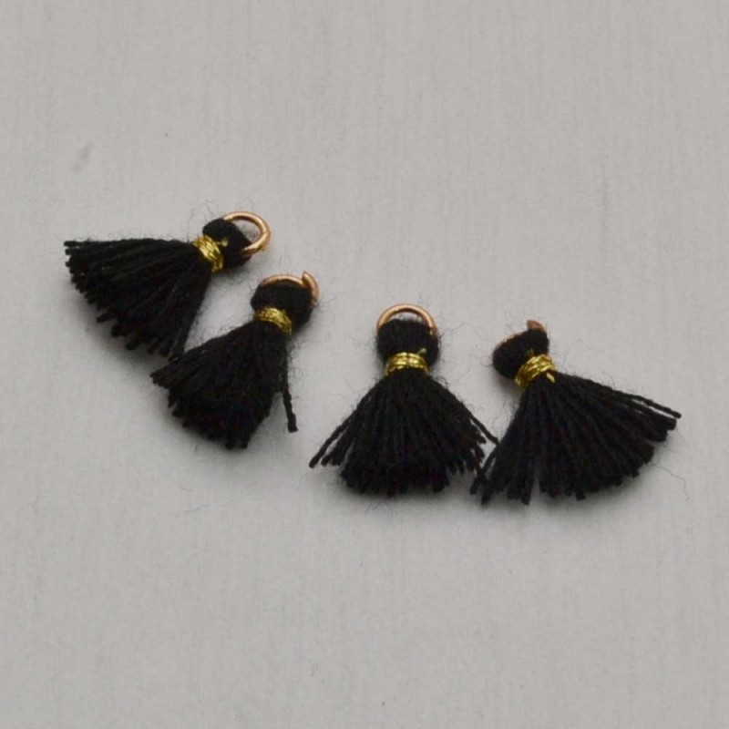 Mini nappine in cotone con anellina oro 10-12 mm 4pz vari colori Gioie d'Oriente