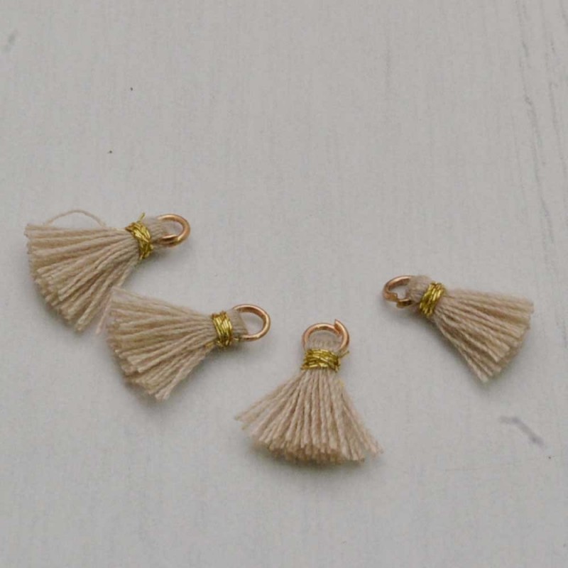 Mini nappine in cotone con anellina oro 10-12 mm 4pz vari colori Gioie d'Oriente