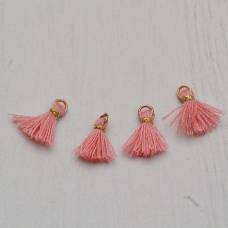 Mini nappine in cotone con anellina oro 10-12 mm 4pz vari colori Gioie d'Oriente