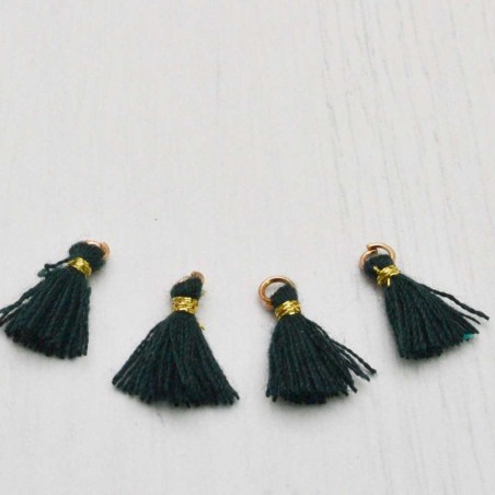 Mini nappine in cotone con anellina oro 10-12 mm 4pz vari colori Gioie d'Oriente