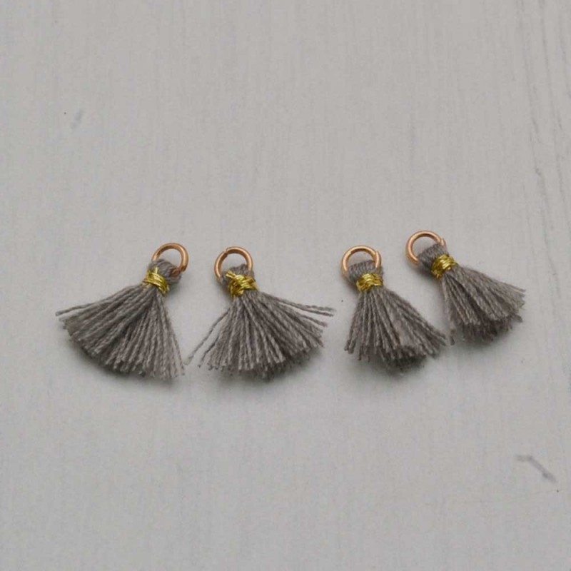 Mini nappine in cotone con anellina oro 10-12 mm 4pz vari colori Gioie d'Oriente