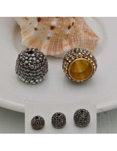 Coppetta marcasite con strass oro per nappine 15 mm 1pz Gioie d'Oriente