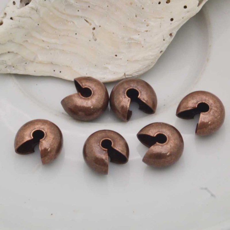 COPRI SCHIACCINI e coprinodi aperti 10 mm chiusi 8 mm in ottone placato colore varia CONFEZIONE 6 PZ