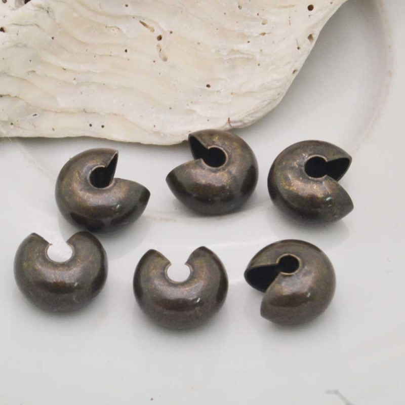 COPRI SCHIACCINI e coprinodi aperti 10 mm chiusi 8 mm in ottone placato colore varia CONFEZIONE 6 PZ