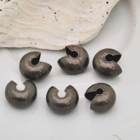 COPRI SCHIACCINI e coprinodi aperti 10 mm chiusi 8 mm in ottone placato colore varia CONFEZIONE 6 PZ