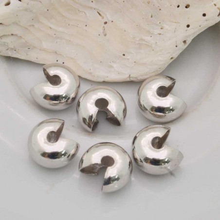 COPRI SCHIACCINI e coprinodi aperti 10 mm chiusi 8 mm in ottone placato colore varia CONFEZIONE 6 PZ
