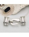 Chiusure Per Cuoio A GANCIO 30 X 12 MM con terminale 12.5 X  9 MM collana bracciale