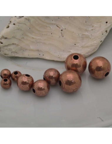 DISTANZIATORI pallina liscio col RAME  in ottone 4 MM 6 MM 8 MM   per gioielli