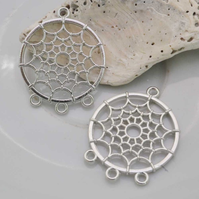 Chandelier Base per orecchini con 3 anelli per ciondoli 27 x 34 mm per le tue creazioni