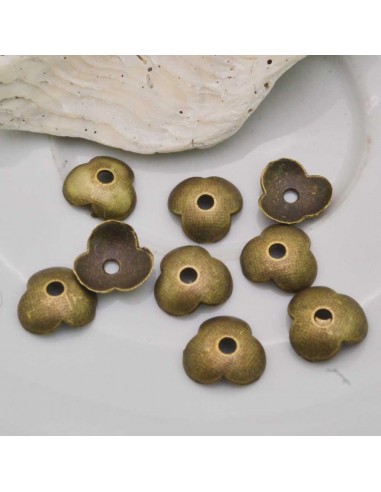 Copri perla lisci a coppette 10 mm colore bronzo 10 pz