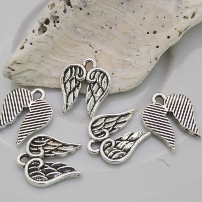 ciondolo ALI DI ANGELO 14 x 17 MM COL argento 5PZ  