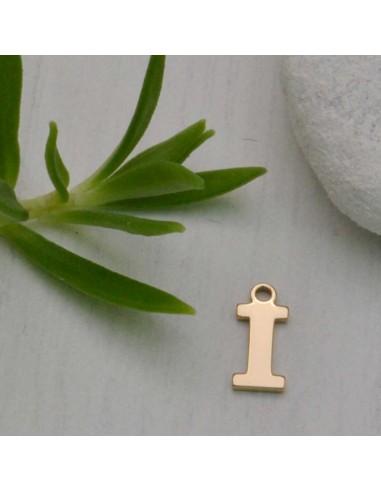 Ciondolo lettera I in Argento 925 placcato oro 9 mm 1pz Gioie d'Oriente