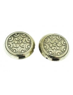 Inframezzi tondi piatti con riccioli in resina argento 25 mm 2pz Gioie d'Oriente