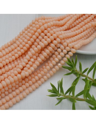 Filo di Mezzi Cristalli Crema Rondelle Cipollotti 4.5x6mm Sfaccettati Briolette circa 90pz GDO | Gioie d'Oriente