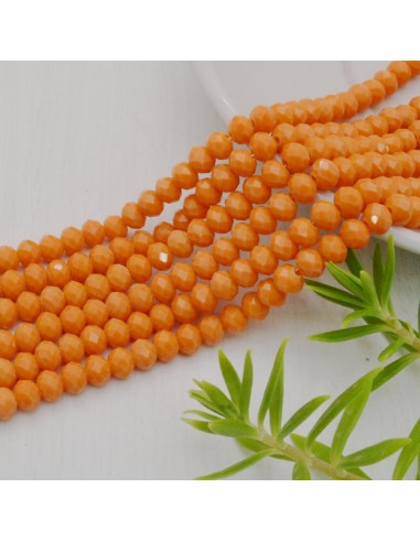 Filo di Mezzi Cristalli Arancione Pieno Rondelle Cipollotti 4.5x6mm Sfaccettati Briolette circa 90pz GDO | Gioie d'Oriente