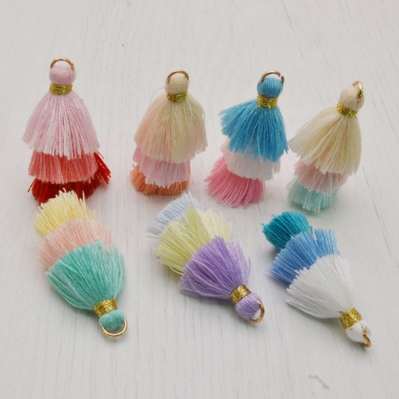 Nappina tricolore in cotone 33mm 1pz- Vari colori | Gioie d'Oriente