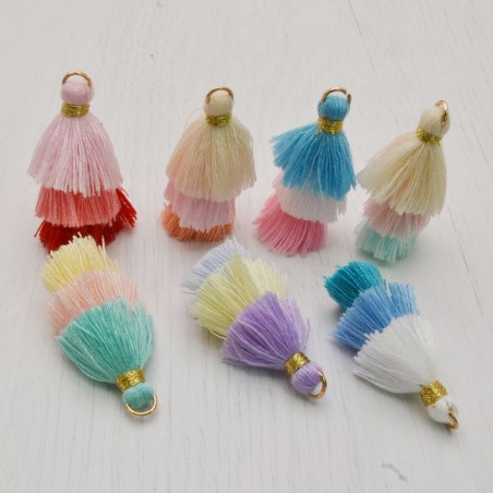 Nappina tricolore in cotone 33mm 1pz- Vari colori | Gioie d'Oriente