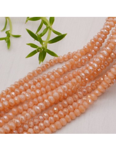 Filo di Cipollotti in cristallo sfaccettato 3 x 4mm col cipria AB 150 pz