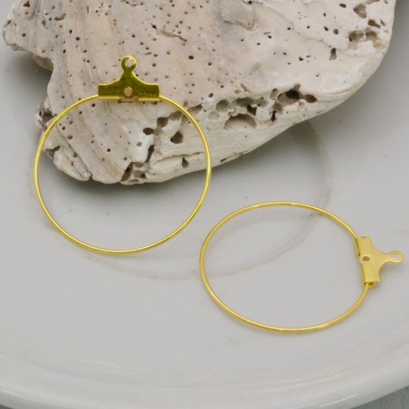 Base orecchini cerchio sottile in ottone argento e oro 40 mm filo 0.7 mm 4pz Gioie d'Oriente