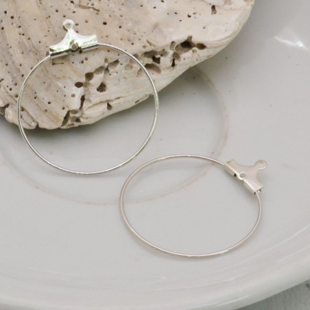 Base orecchini cerchio sottile in ottone argento e oro 40 mm filo 0.7 mm 4pz Gioie d'Oriente