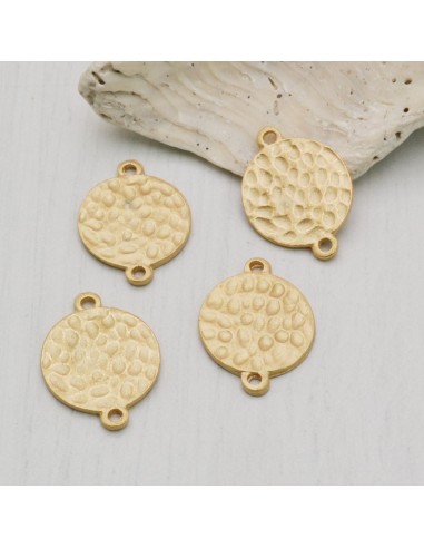Ciondoli connettori tondi in zama dorato 14x20 mm 4pz Gioie d'Oriente