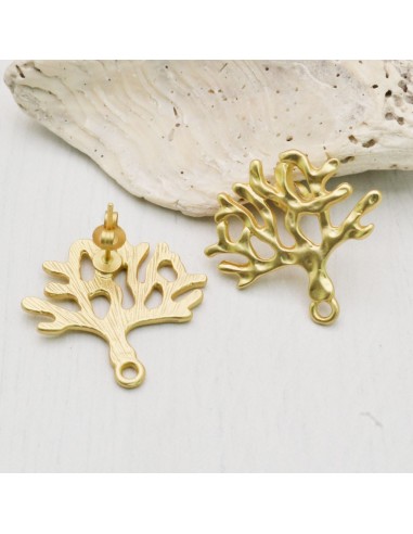 Base orecchini in zama oro a forma albero della vita 25mm 1paio