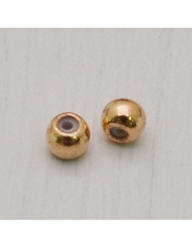 2 pz CHIUSURA PALLINA SEMPLICE fermo cordino a pallina 5 mm in ottone per tuoi gioielli