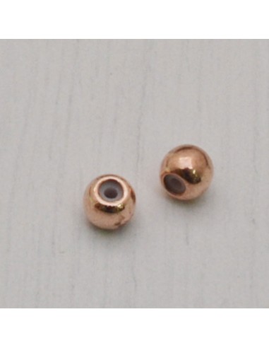 2 pz CHIUSURA PALLINA SEMPLICE fermo cordino a pallina 5 mm in ottone per tuoi gioielli