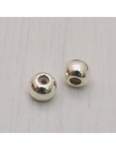 2 pz CHIUSURA PALLINA SEMPLICE fermo cordino a pallina 5 mm in ottone per tuoi gioielli
