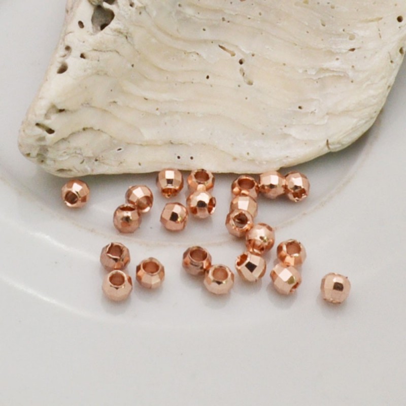 Distanziatori pallina sfaccettata ottone 3 mm 20pz Gioie d'Oriente