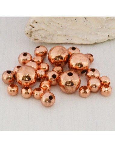 DISTANZIATORI pallina liscio col oro rosa in ottone   per gioielli