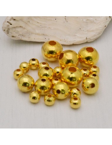 DISTANZIATORI pallina liscio col oro in ottone   per gioielli