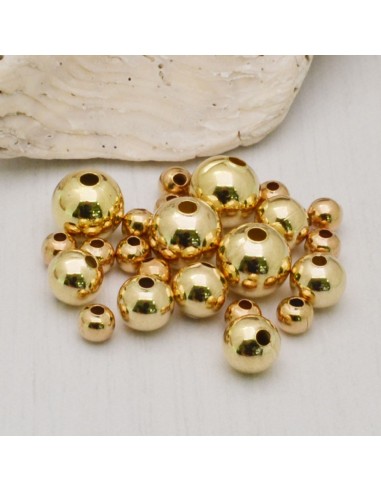 DISTANZIATORI pallina liscio col oro chiaro in ottone   per gioielli