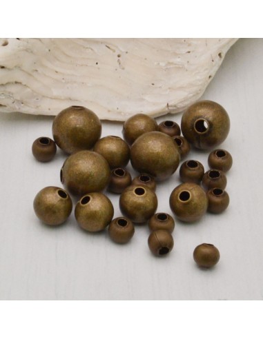 DISTANZIATORI pallina in ottone liscio col bronzo per gioielli  