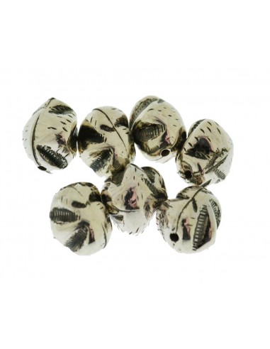 Perle distanziatori particolari in resina argento 13 x 12 mm 7pz Gioie d'Oriente