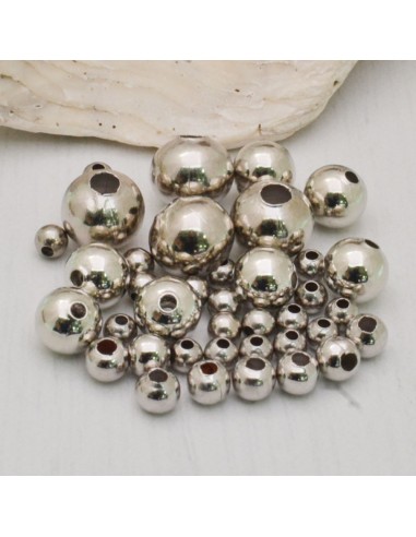 DISTANZIATORI pallina liscio col argento rodiato in ottone  per gioielli