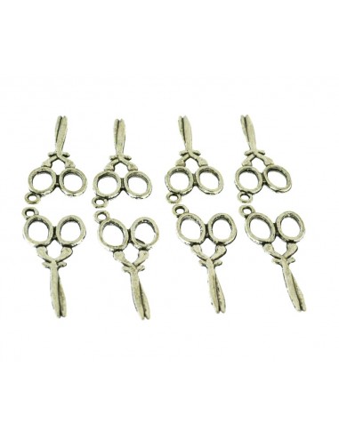 Ciondoli forbici argento in metallo 15x29mm 8pz Gioie d'Oriente