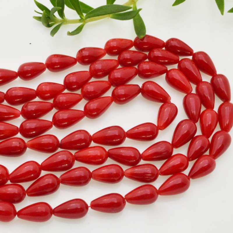 Corallo bambù rosso liscio disco 4x8 mm filo 50pz | GDO