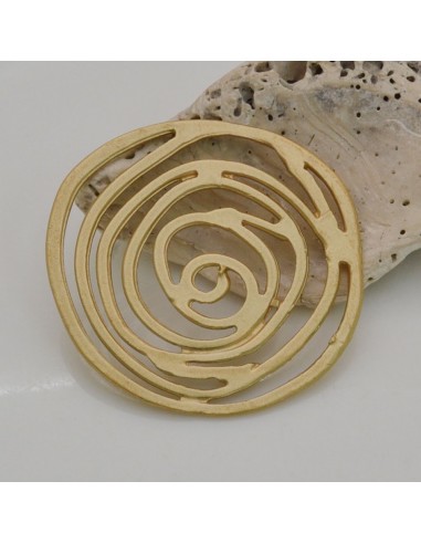 1 PZ ciondolo in ZAMA forma di rosa 40 mm col oro per fai da te