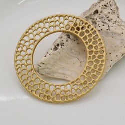Componente traforato rotondo in zama dorato 50 mm 1pz Gioie d'Oriente