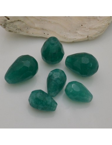 2 pz  gocce di agata piccolino verde smeraldo  per fai da te le tue creazioni
