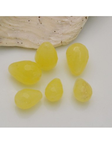 2 pz gocce di agata piccolino giallo per fai da te