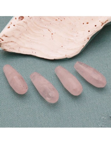 1 pz gocce quarzo rosa sfaccettata 6 x 16 mm per fai da te