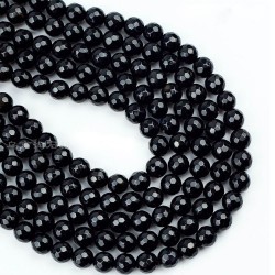 Filo onice nero sfaccettato tondo 4 6 8 mm Gioie d'Oriente