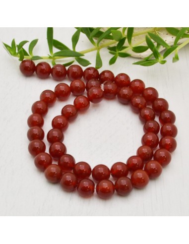 perla corniola liscio tondo 8 mm  filo 40 cm 48 pezzi per fai da te